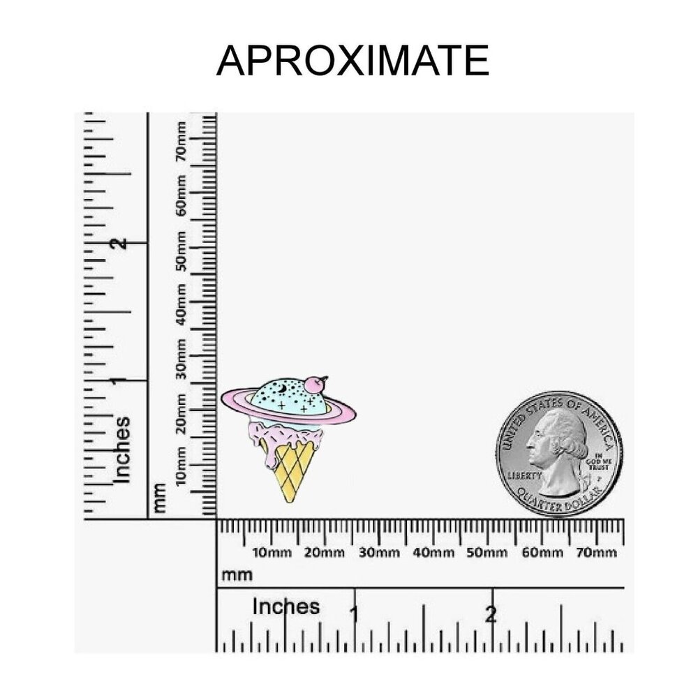 ⭐Astronaut Ice Cream Cone Cute Enamel Pin Cartoon Brooches Jewelry pink Cartoon - Picture 6 of 6